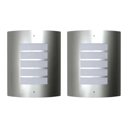 2 Apliques de Exterior, Lámparas de Pared de Acero Inoxidable