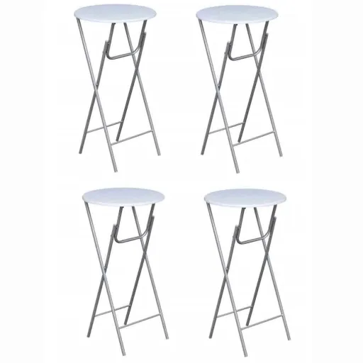 Mesas Altas Plegables 4 Unidades MDF Blancas