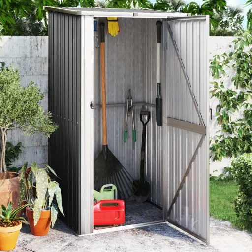 Cobertizo Jardín Acero Galvanizado Antracita 118,5x97x209,5 cm