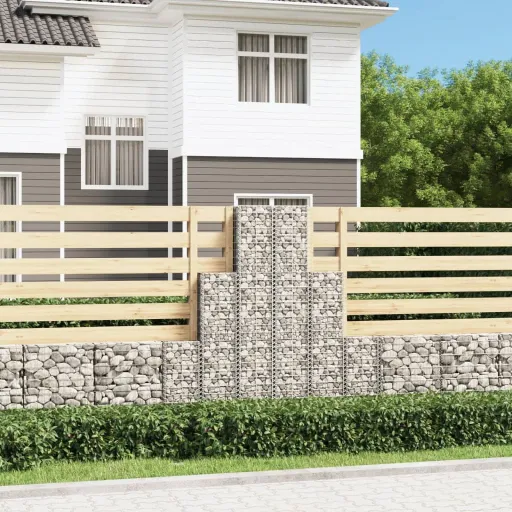 Cestas de Muro de Gaviones Alambre Galvanizado 6 Unidades