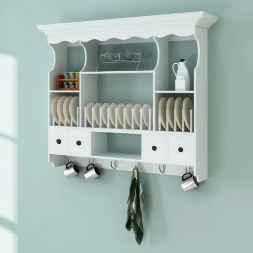 Mueble de Pared Para Cocina de Madera Blanco