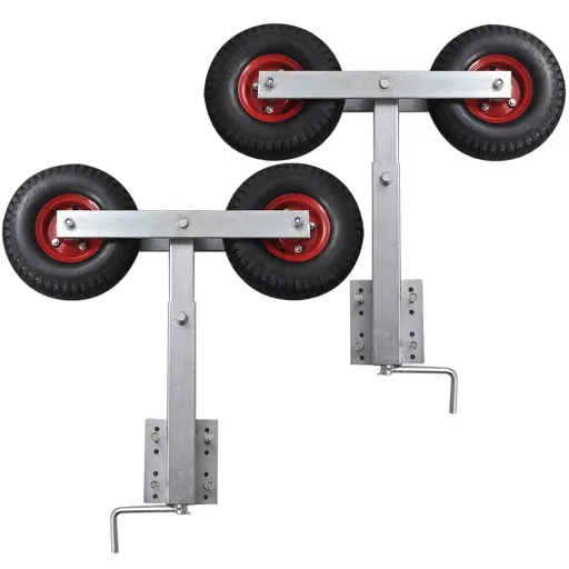 Set de 2 Soportes de Doble Rueda de Remolque de Barco 59-84 cm