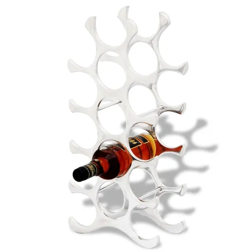 Botellero Para 15 Botellas de Aluminio Plateado
