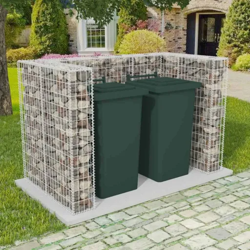 Gavión Doble Para Cubo de Basura Acero 180x100x120 cm