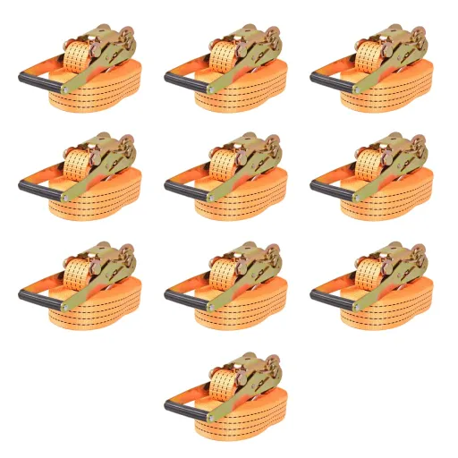 Correas de Sujeción de Trinquete 10 Uds 2 T 8mx50mm Naranja