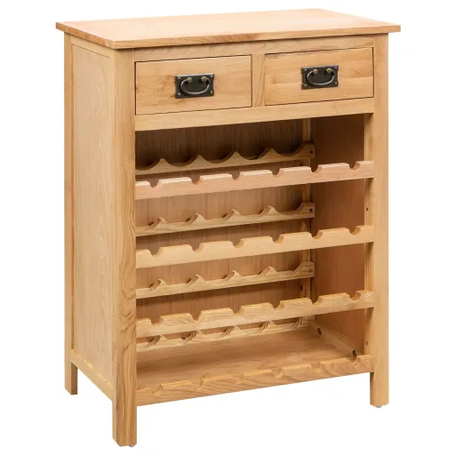 Mueble Botellero de Madera Maciza de Roble 72x32x90 cm