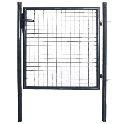 Puerta de Jardín de Malla Acero Galvanizado 100x100 cm Gris