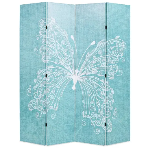 Biombo Divisor Plegable 160x170 cm Mariposa Azul