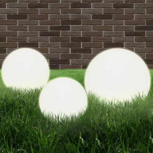 Juego de Lámparas de Bola LED 3 Pzas Esféricas 20/30/40 cm PMMA