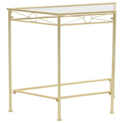 Mesa Auxiliar de Estilo Vintage Metal 87x34x73 cm Dorada