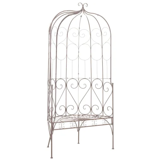 Banco de Jardín Metal Marrón Envejecido 95 cm