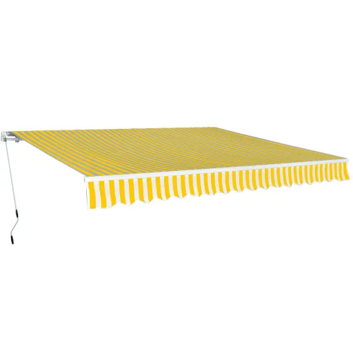 Toldo Plegable de Operación Manual 400 cm Amarillo y Blanco
