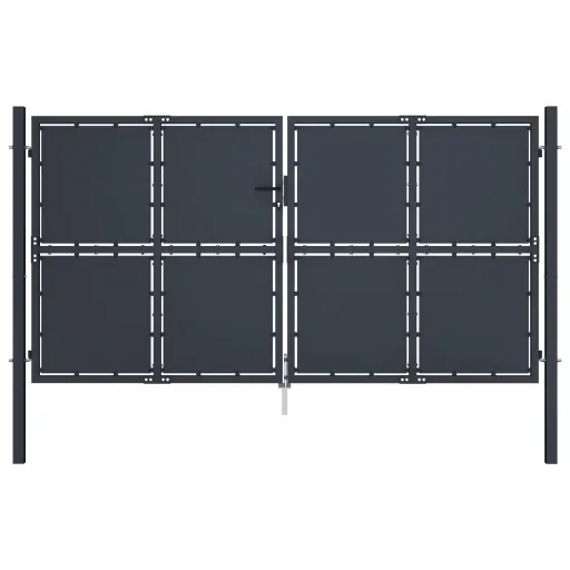 Puerta de Jardín de Acero 300 x 125 cm Antracita