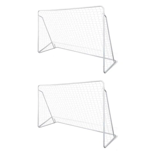 Porterías de Fútbol de Acero 2 Unidades 240x90x150 cm