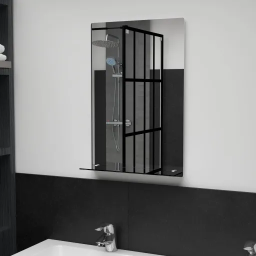 Espejo de Pared Con Estante de Vidrio Templado 40x60 cm