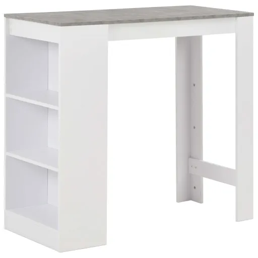 Mesa Alta de Cocina Con Estantería Blanca 110x50x103 cm