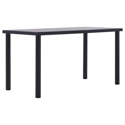 Mesa de Comedor de MDF Negro y Gris Hormigón 140x70x75 cm