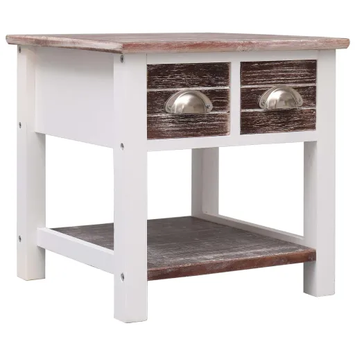 Mesa Auxiliar Madera de Paulownia Marrón 40x40x40 cm