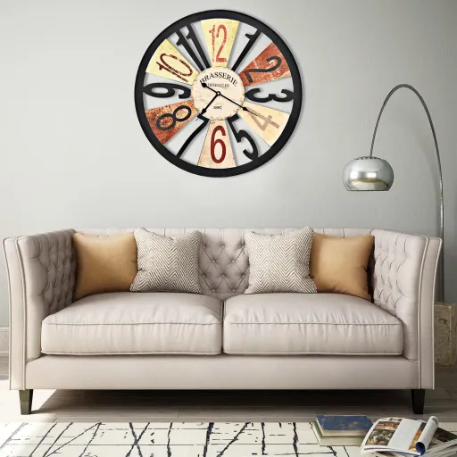 Reloj de Pared de Metal Multicolor 60 cm