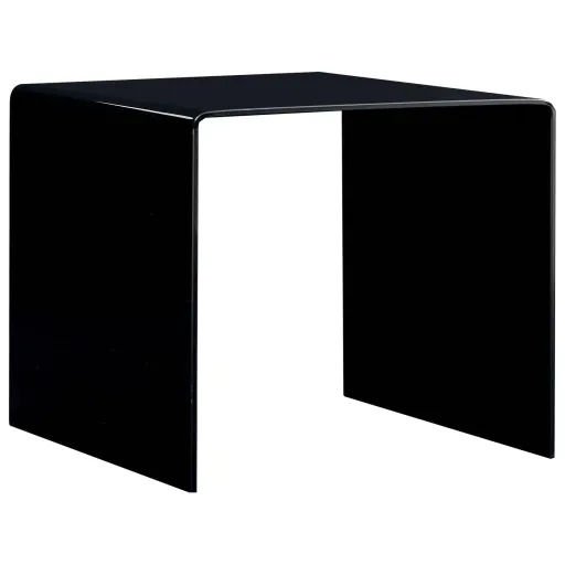 Mesa de Centro de Vidrio Templado Negro 50x50x45 cm