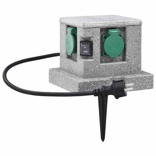 Enchufe de Jardín Con Sensor de Ocaso Plástico