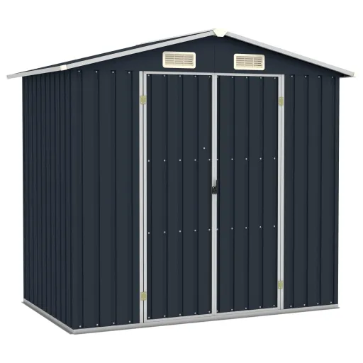 Cobertizo de Jardín Acero Galvanizado Antracita 205x129x183 cm