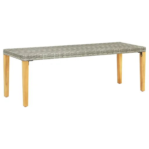 Banco de Jardín Ratán Sintético Gris 80 cm