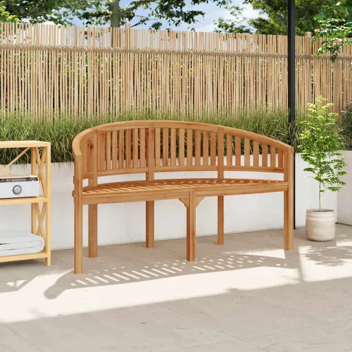 Banco Tipo Banana Madera Maciza de Teca 151 cm