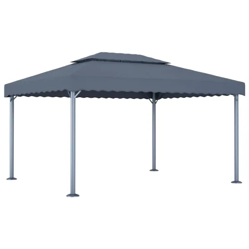 Cenador Gris Antracita Aluminio 400x300 cm