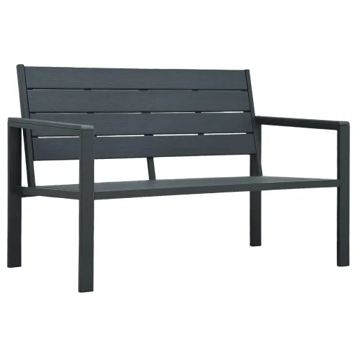 Banco de Jardín HDPE Gris Aspecto Madera 120 cm