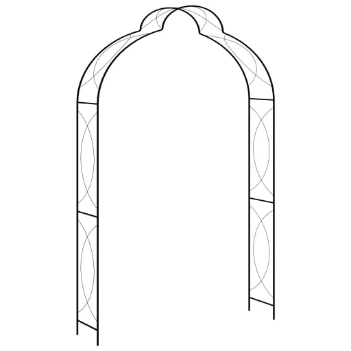 Arco de Jardín Hierro Negro 150x34x240 cm