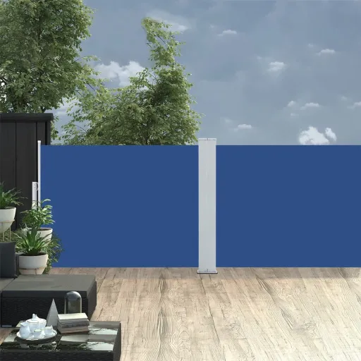 Toldo Lateral Retráctil Azul 120x1000 cm