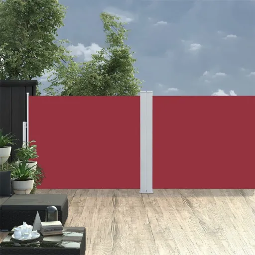 Toldo Lateral Retráctil Rojo 140x1000 cm