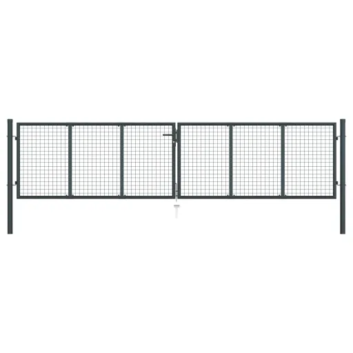 Puerta de Jardín de Malla Acero Galvanizado 400 x 75 cm Gris