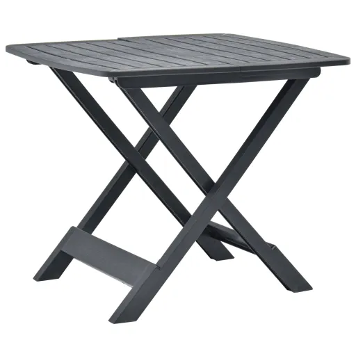 Mesa de Jardín Plegable de Plástico Gris Antracita 79x72x70 cm
