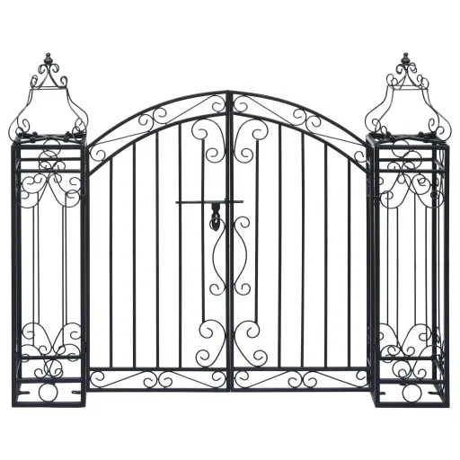 Puerta de Jardín Decorativa de Hierro Forjado 122x20,5x100 cm