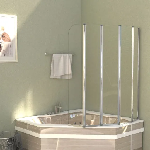 Mampara de Ducha de Vidrio Templado Transparente 120x140 cm