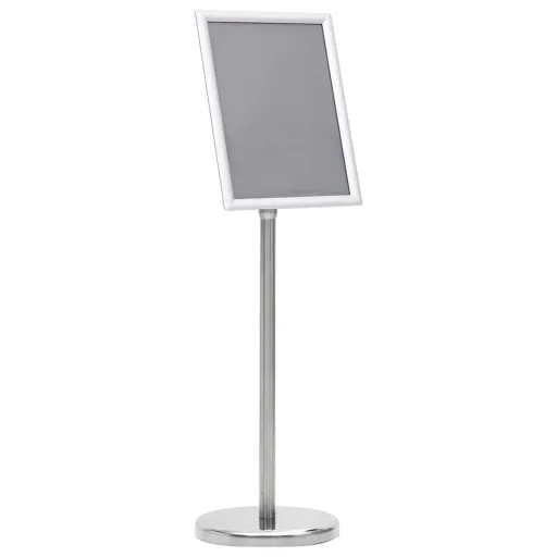 Soporte de Pie Para Carteles A4 Aleación de Aluminio Plateado