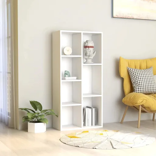 Estantería Librería Madera Contrachapada Blanco 50x25x106 cm