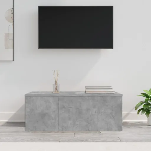 Mueble Para TV Madera Contrachapada Gris Hormigón 80x34x30 cm