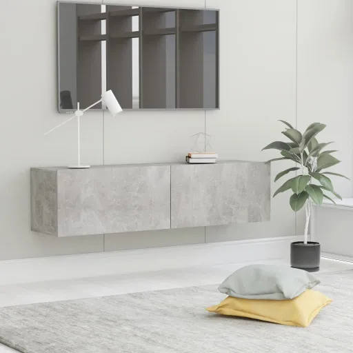 Mueble Para TV Madera Contrachapada Gris Hormigón 120x30x30 cm