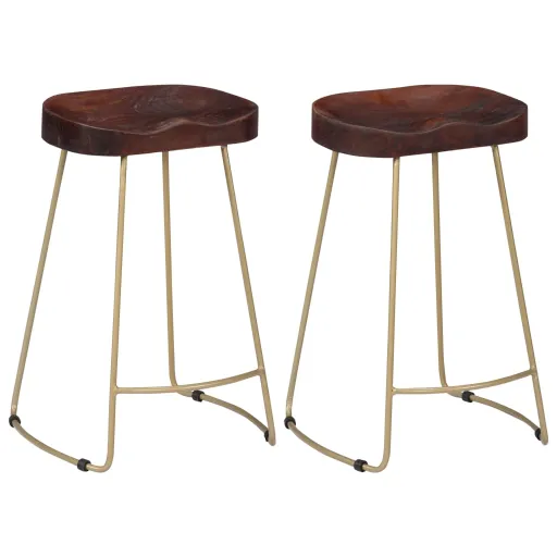 Taburetes de Cocina Gavin 2 Unidades Madera Maciza de Mango