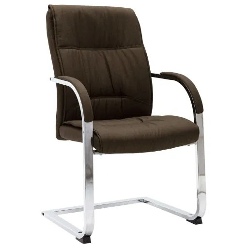 Silla de Oficina Voladiza de Tela Marrón