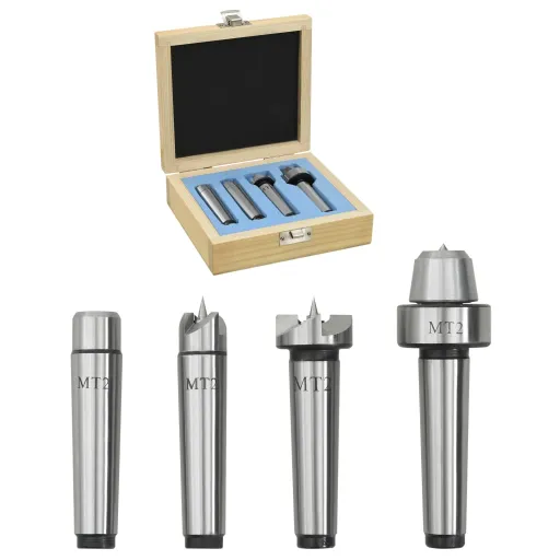 Contrapuntos Para Torno de Madera 4 Piezas Acero MT2