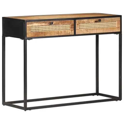 Mesa Consola de Madera de Mango Rugosa 100x35x75 cm