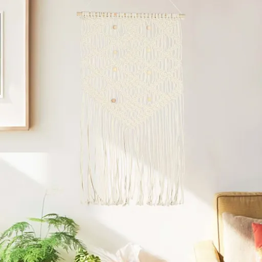 Adorno de Pared de Macramé Algodón 40x80 cm