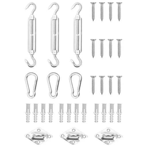 Juego de Accesorios Para Toldo de Vela 9 Pzas Acero Inoxidable
