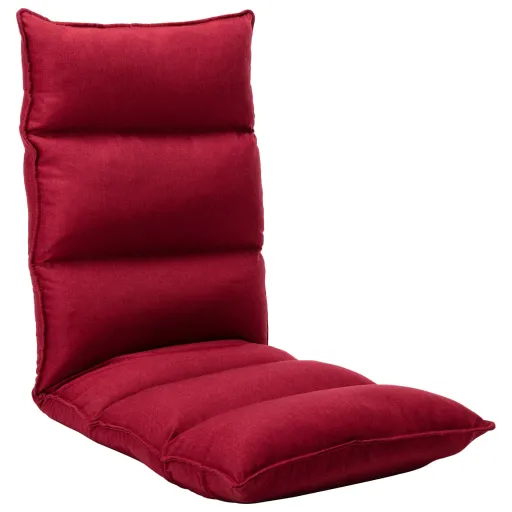 Tumbona de Suelo Plegable de Tela Rojo Vino Tinto