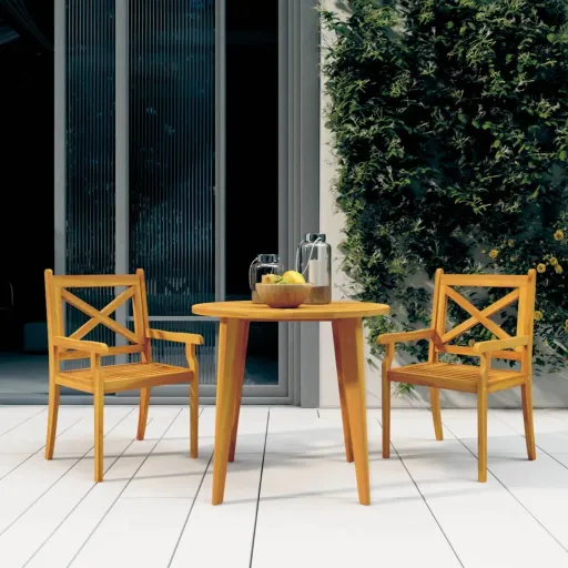 Sillas de Comedor de Jardín 2 Uds Madera Maciza de Acacia