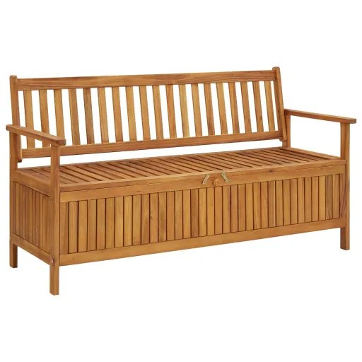 Banco de Almacenaje de Jardín Madera de Acacia Maciza 148 cm